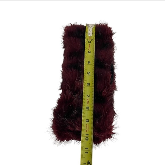 Aldo faux fur infinity black & wine color cozy cold weather head band ear cover - Picture 7 of 13